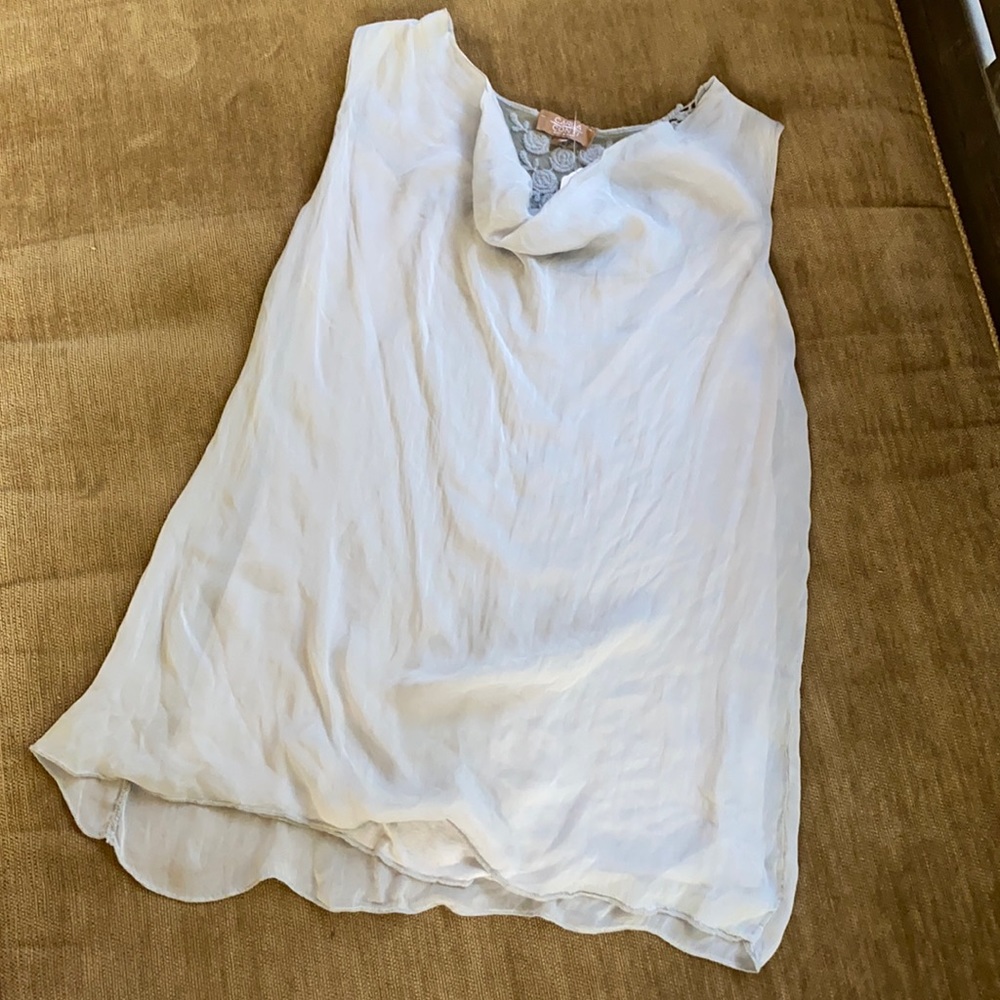 Carla Conti 100% silk tank w/100% cotton lining